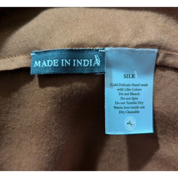 La Fuori Embroidered Sequin Paisley Silk Midi Dress Small – Ruffle Hem Rare Boho - Picture 9 of 11